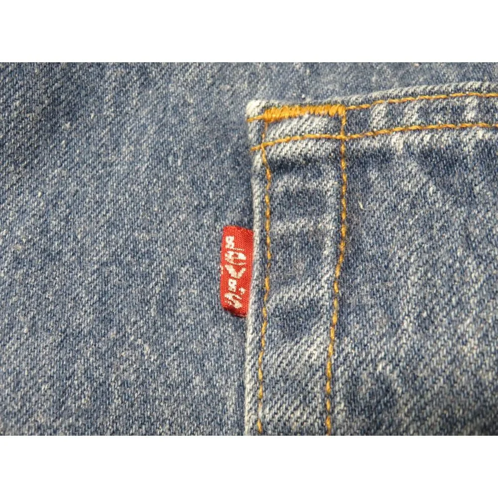 Vintage LEVIS Jeans 501 Denim 90s Size‎ 42x26 USA Made Button Fly Blue